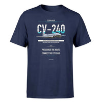 Thumbnail for Convair CV-240 design on navy blue single side