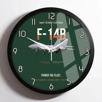 Thumbnail for F-14B Tomcat Power The Fleet design on dark green framed wall clock