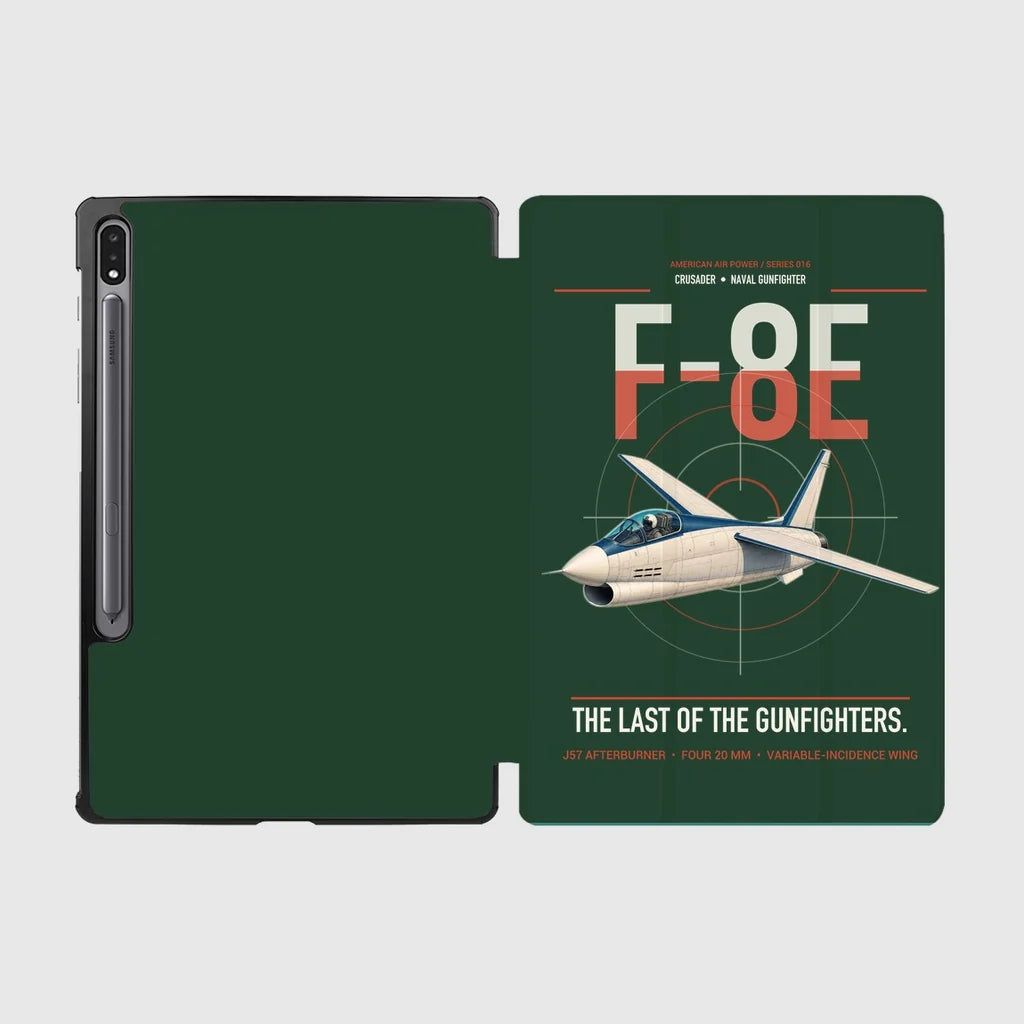 F-8E Crusader design on dark green samsung tablet tablet case
