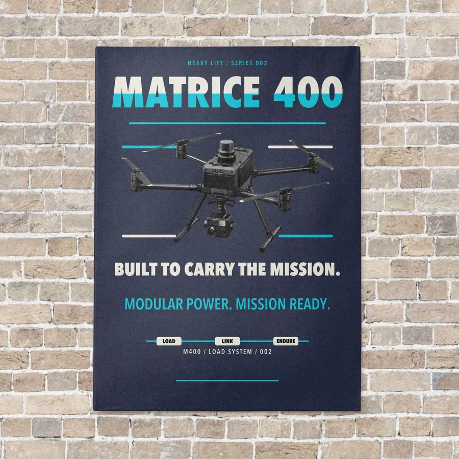 DJI Matrice 400 vertical canvas print - no frame - navy blue background