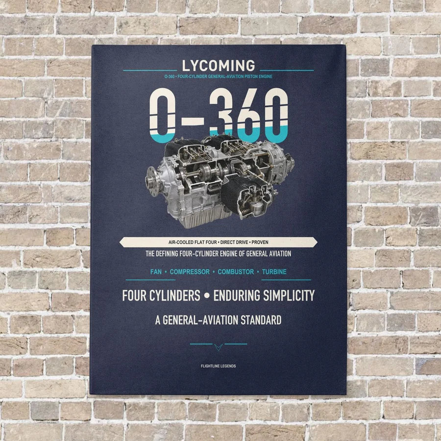 O-360 vertical canvas print - no frame - navy blue background