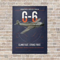 Thumbnail for Messerschmitt Bf 109G-6 vertical canvas print - no frame - navy blue background