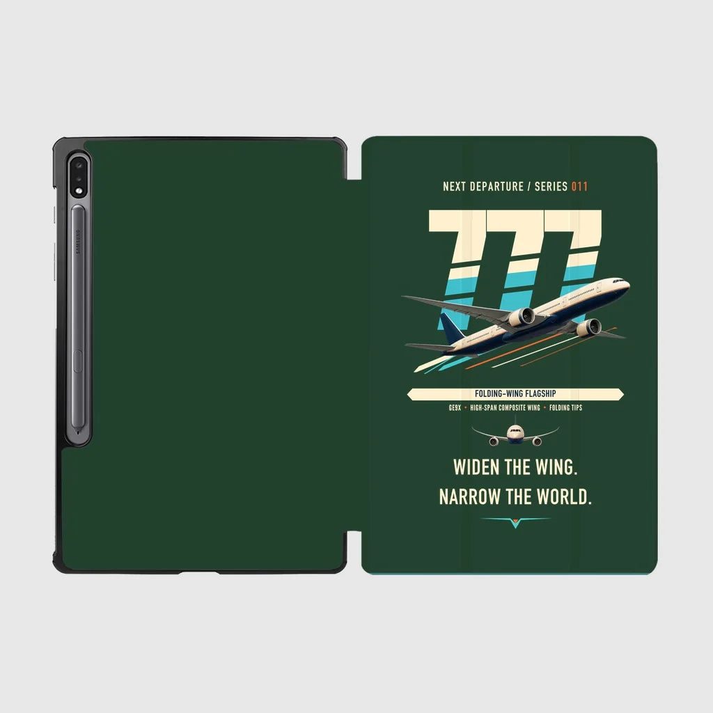 Boeing 777-9 design on dark green samsung tablet tablet case