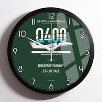Thumbnail for De Havilland Dash 8-400 design on dark green framed wall clock