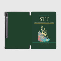 Thumbnail for Cyril E. King Airport (STT) design on dark green samsung tablet tablet case