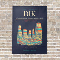 Thumbnail for Dickinson Theodore Roosevelt Regional Airport DIK vertical canvas print - no frame - navy blue background