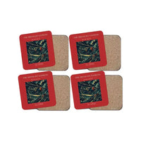 Thumbnail for The Midnight Express - Designed Coasters design on red 4-pieces-set