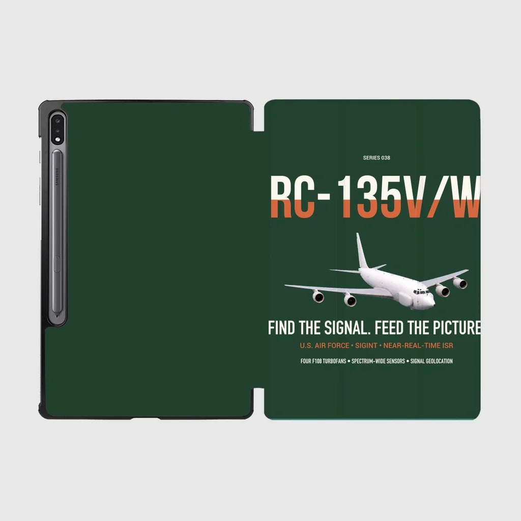 RC-135V W Rivet Joint design on dark green samsung tablet tablet case