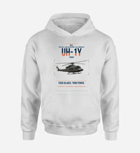 Thumbnail for Bell UH-1Y Venom design on white double-side hoodie, single-side print