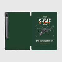 Thumbnail for Erickson S-64F Air Crane design on dark green samsung tablet tablet case