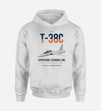 Thumbnail for T-38C Talon design on white double-side hoodie, single-side print