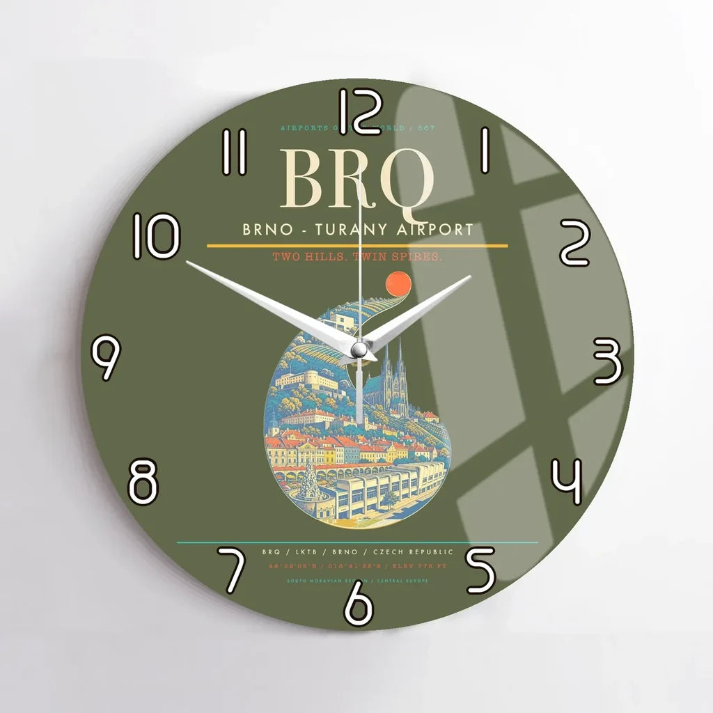 Brno - Turany Airport BRQ Wall-Clock No-Frame - Green Army