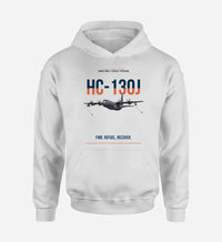 Thumbnail for HC-130J COMBAT KING II design on white double-side hoodie, single-side print