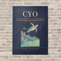 Thumbnail for Vilo Acuña Airport CYO — Cayo Largo del Sur vertical canvas print - no frame - navy blue background