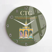 Thumbnail for Rafael Nunez International Airport CTG Wall-Clock No-Frame - Green Army