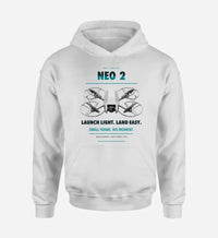Thumbnail for DJI Neo 2 design on white hoodie single side