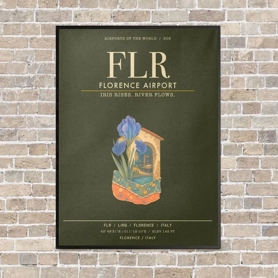 Florence Airport FLR - Canvas Framed - Green Army