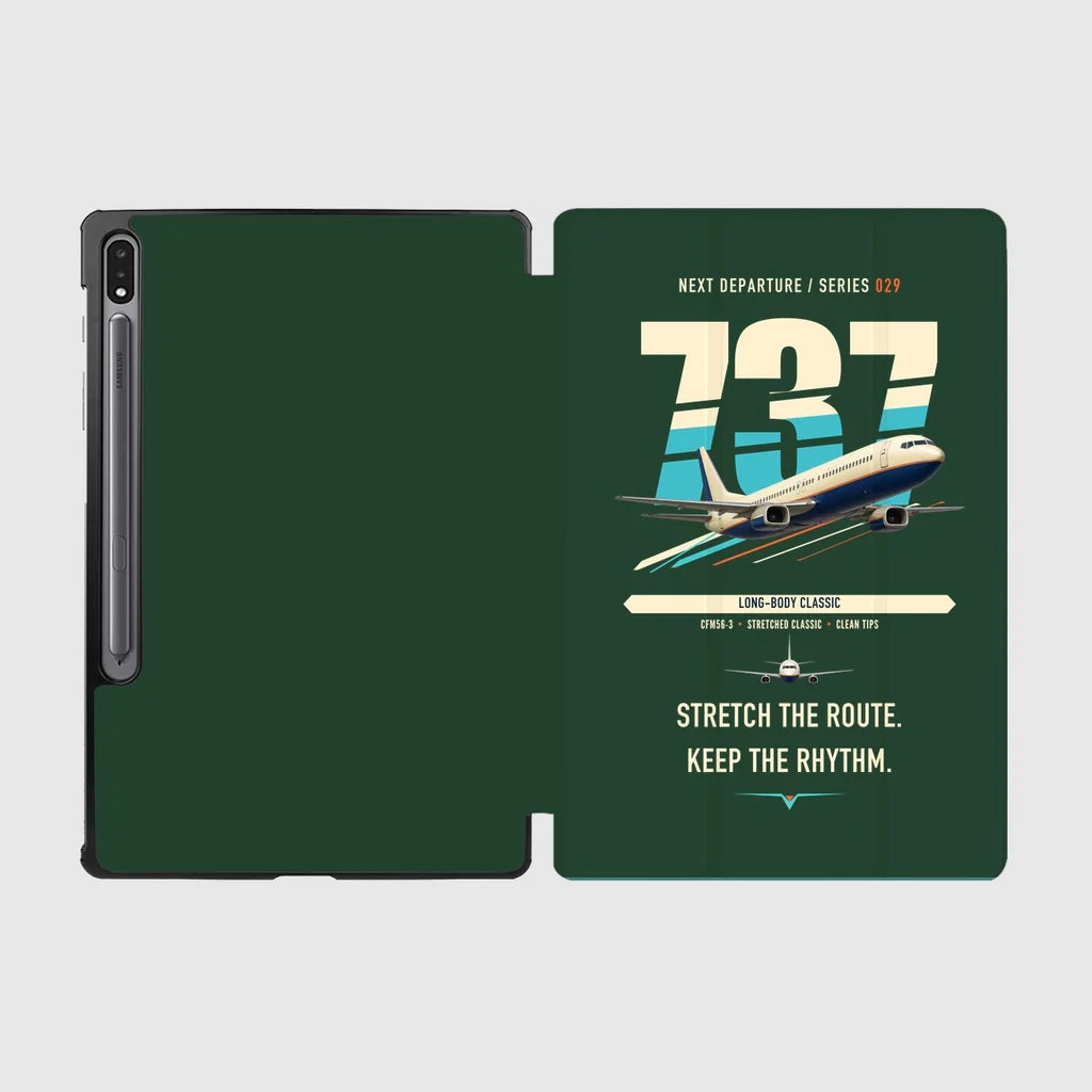Boeing 737-400 Classic design on dark green samsung tablet tablet case