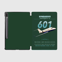 Thumbnail for Bombardier Challenger 601 design on dark green samsung tablet tablet case