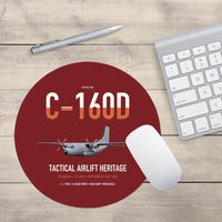Thumbnail for Transall C-160D design on dark red round mouse pad