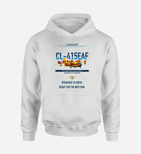 Thumbnail for Canadair CL-415EAF design on white double-side hoodie, single-side print