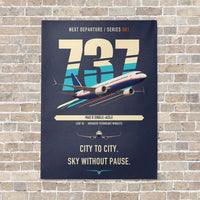 Thumbnail for Boeing 737 MAX 8 vertical canvas print - no frame - navy blue background