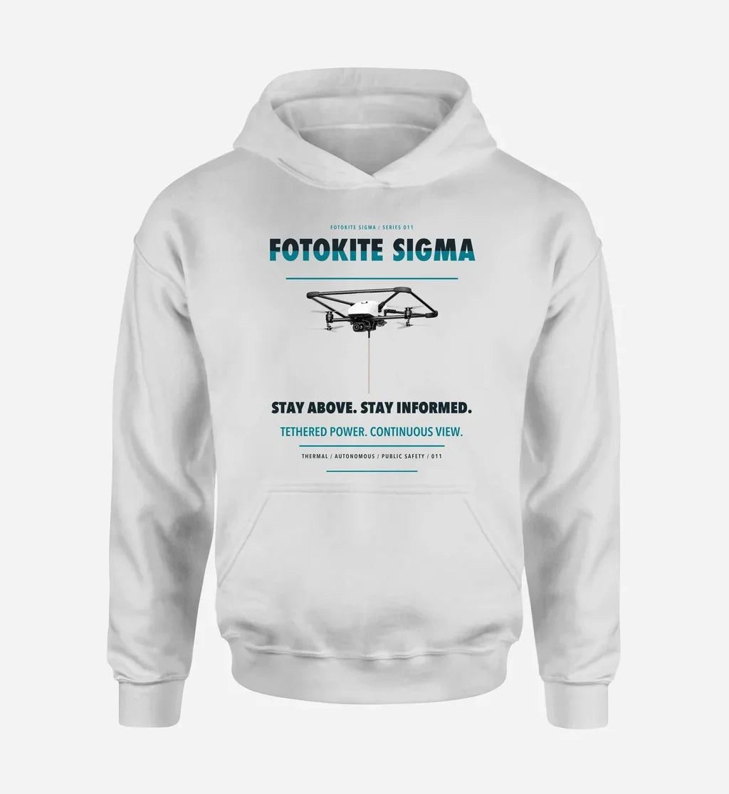 Fotokite Sigma design on white hoodie single side