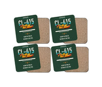 Thumbnail for Canadair CL-415 design on dark green 4 pieces set coaster