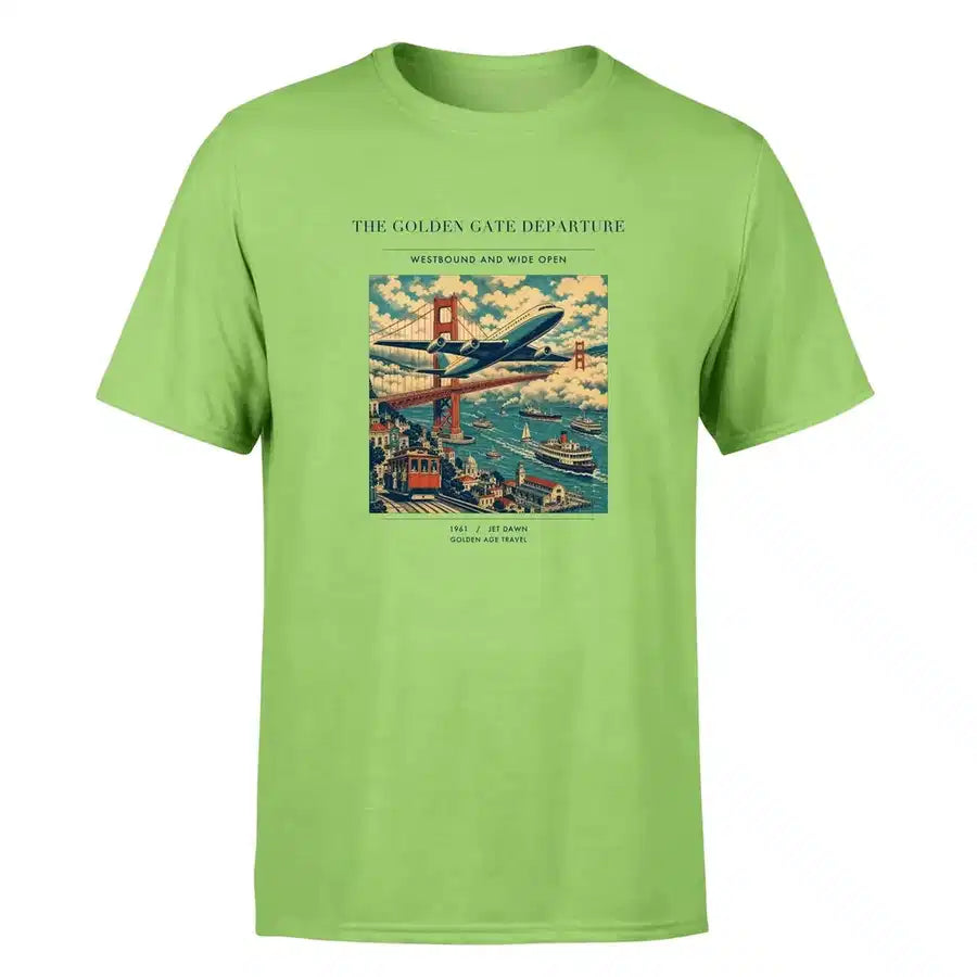 VINTAGE G4116 - The Golden Gate Departure - Premium T-Shirt design on lightgreen premium t shirt