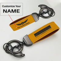 Thumbnail for DHL Aviation Horseshoe Buckle key chain, Yellow + Name