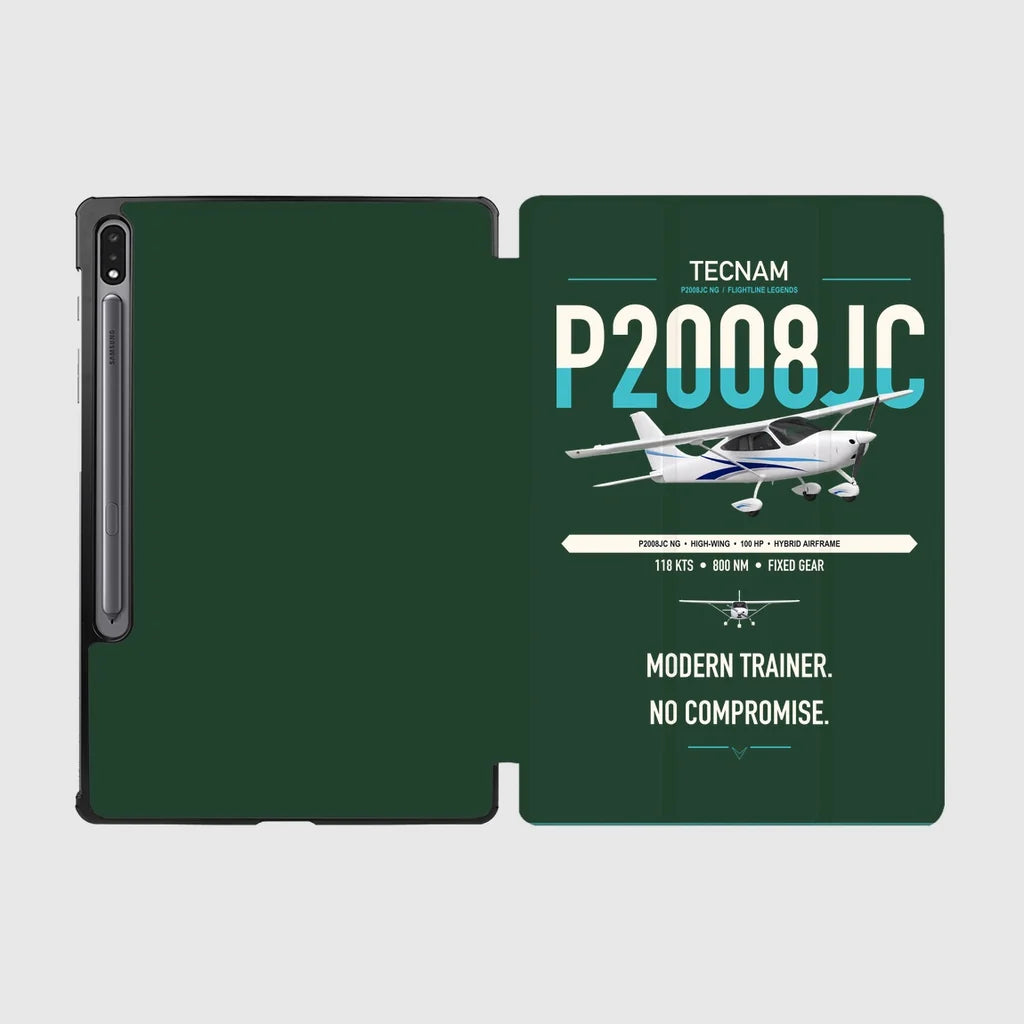 Tecnam P2008JC NG design on dark green samsung tablet tablet case