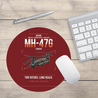 Thumbnail for Boeing MH-47G Chinook design on dark red round mouse pad