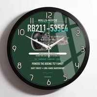 Thumbnail for RB211-535E4 design on dark green framed wall clock