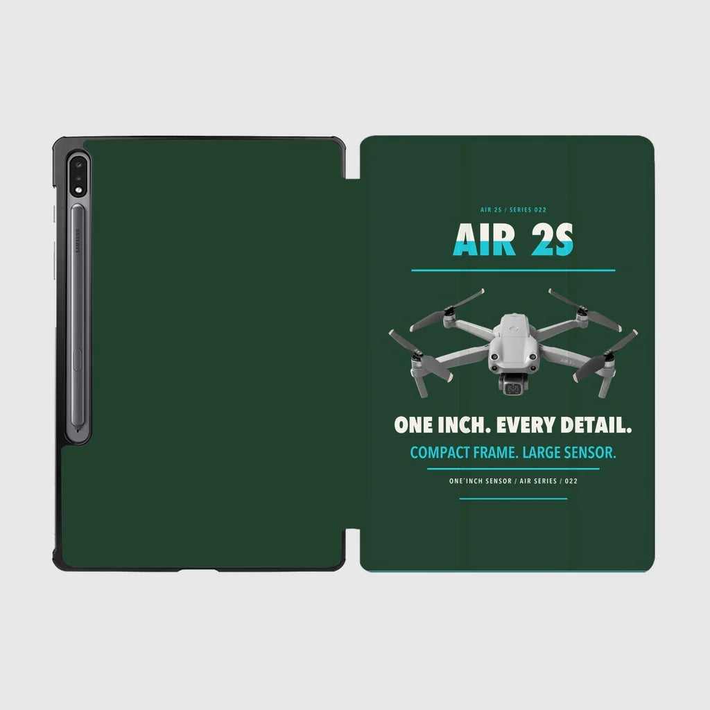DJI Air 2S design on dark green samsung tablet tablet case