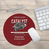 Thumbnail for CATALYST design on dark red round mouse pad