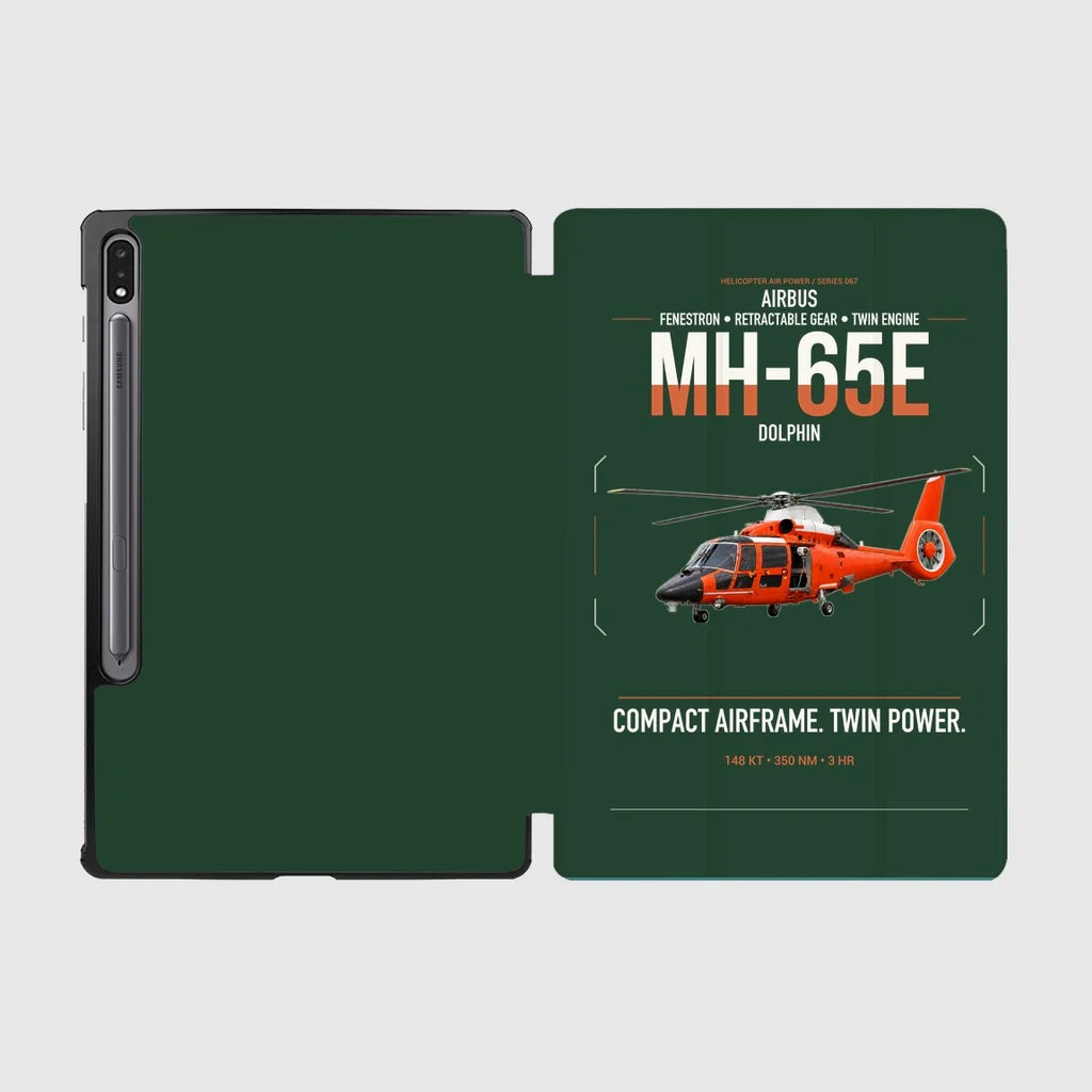 Airbus MH-65E Dolphin design on dark green samsung tablet tablet case