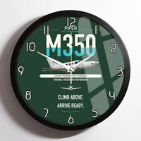 Thumbnail for Piper M350 design on dark green framed wall clock