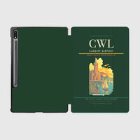 Thumbnail for Cardiff Airport (CWL) design on dark green samsung tablet tablet case
