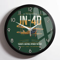 Thumbnail for Curtiss JN-4D Jenny design on dark green framed wall clock