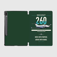 Thumbnail for Beechcraft King Air 260 design on dark green samsung tablet tablet case