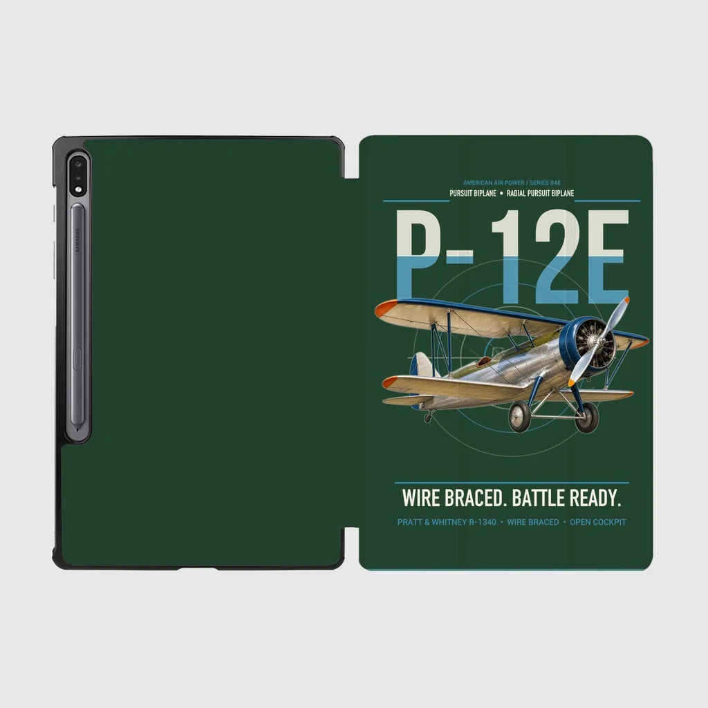 Boeing P-12E design on dark green samsung tablet tablet case