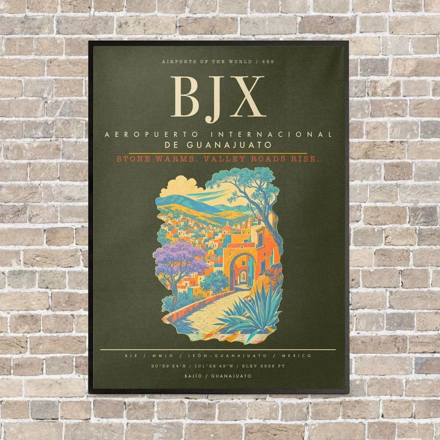 Aeropuerto Internacional de Guanajuato BJX - Canvas Framed - Green Army