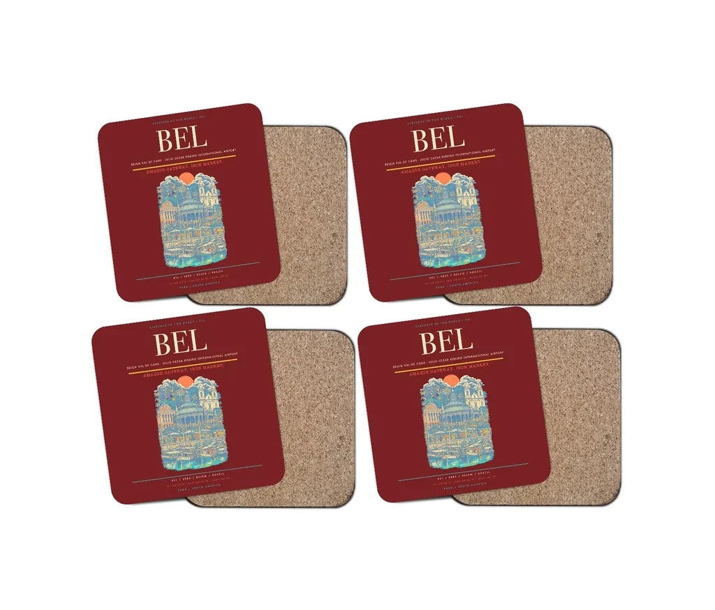 Belem Val de Cans - Julio Cezar Ribeiro International Airport BEL Coaster 4-Pieces-Set - Dark Red