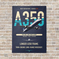 Thumbnail for Airbus A350-1000 vertical canvas print - no frame - navy blue background