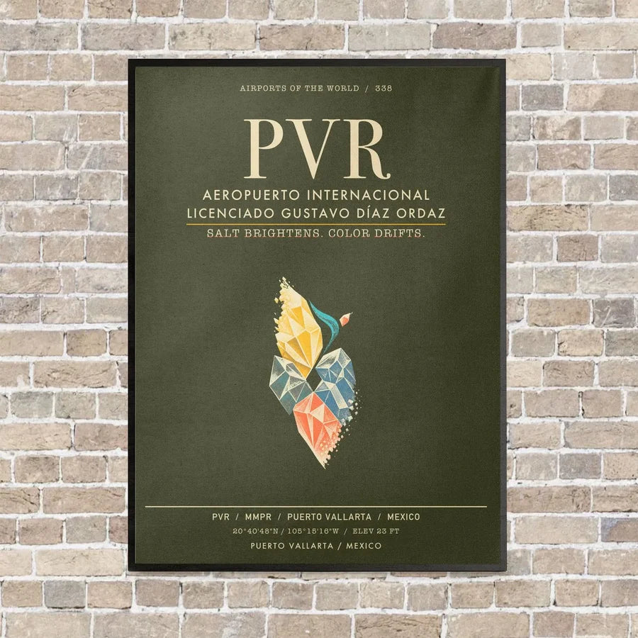 Aeropuerto Internacional Licenciado Gustavo Diaz Ordaz PVR - Canvas Framed - Green Army
