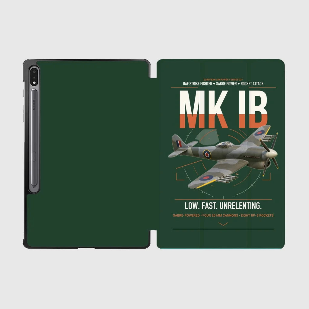 Hawker Typhoon Mk IB design on dark green samsung tablet tablet case