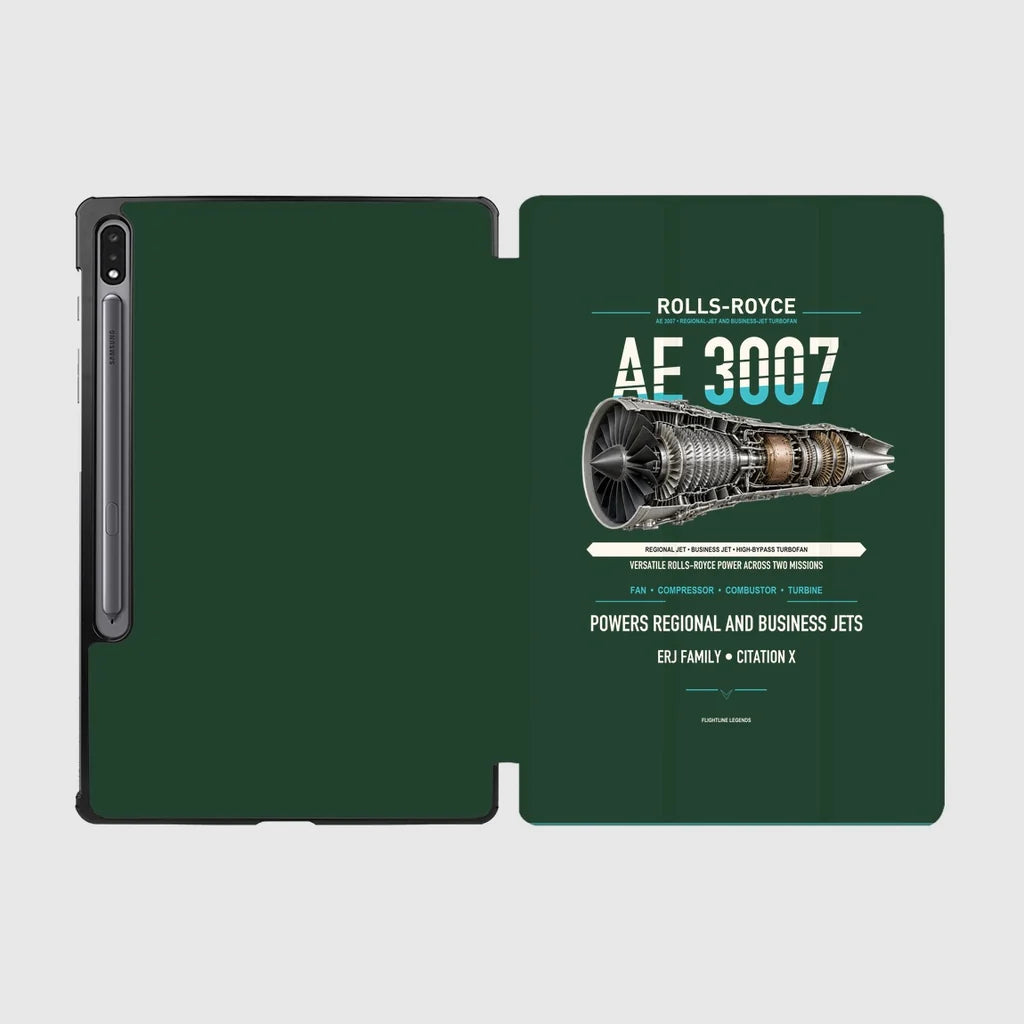 AE 3007 design on dark green samsung tablet tablet case