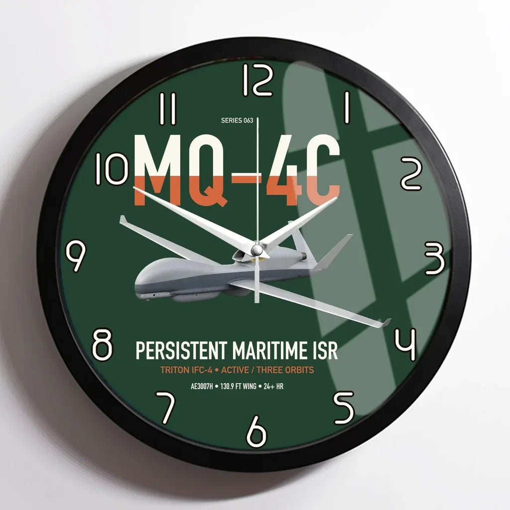 MQ-4C Triton IFC-4 design on dark green framed wall clock