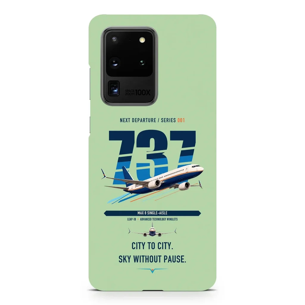 Boeing 737 MAX 8 design on samsung case - light green