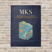 Thumbnail for Mekane Selam Airport MKS - Canvas No Frame - Navy Blue